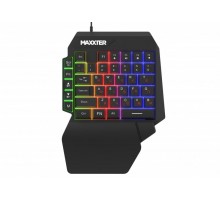 Клавіатура Maxxter KBG-OH-01B-UA ігрова одноручна, 40 клавіш, підсвічування, чорна