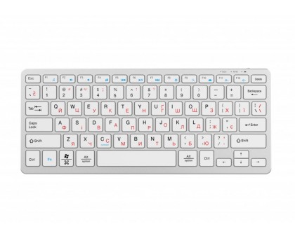 Клавіатура Maxxter KBW-C01S-UA Бездротова міні-клавіатура, з акумулятором, безшумна, срібляста Клавіатура Maxxter KBW-C01S-UA Бездротова міні-клавіатура, з акумулятором, безшумна, срібляста