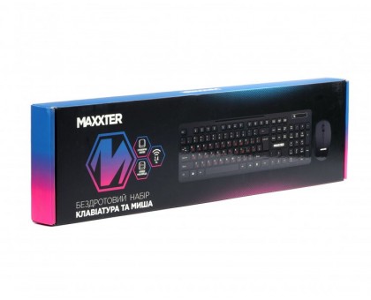 Комплект клавіатура+мишка Maxxter KMS-WCM-02B-UA бездротовий чорний Комплект клавіатура+мишка Maxxter KMS-WCM-02B-UA бездротовий чорний