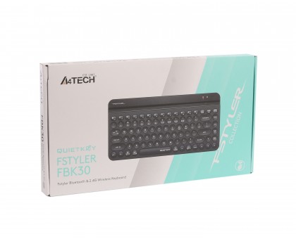 Клавіатура A4Tech FBK30 (Black) Fstyler бездротова (BT + 2.4 ГГц) , чорна