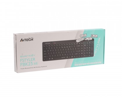 Клавіатура бездротова A4Tech FBK23 AS (Black) Fstyler (BT + 2.4 ГГц), quiet key, колір чорний Клавіатура бездротова A4Tech FBK23 AS (Black) Fstyler (BT + 2.4 ГГц), quiet key, колір чорний