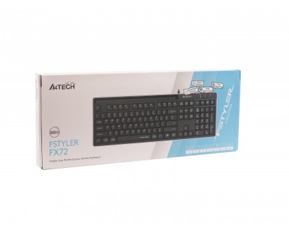 Клавіатура A4Tech FX72 (Black) з ножичним перемикачем Fstyler, USB, quiet typing, чорна Клавіатура A4Tech FX72 (Black) з ножичним перемикачем Fstyler, USB, quiet typing, чорна