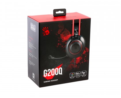 Гартнітура Bloody G200Q (Black+Red) Навушники ігрові з мікрофоном, підсвічування 7 кольорів Гартнітура Bloody G200Q (Black+Red) Навушники ігрові з мікрофоном, підсвічування 7 кольорів