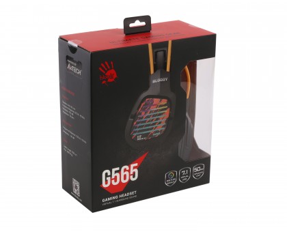Гарнітура Bloody G565 (Energy Black) Ігрові навушники з мікрофоном, Hi Fi, 7.1 віртуальний звук, RGB підсвічування, USB