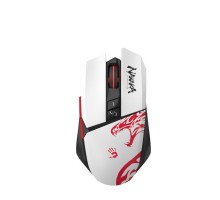 Миша ігрова бездротова A4-Tech Bloody R36 Ultra (Naraka), 2.4 ГГц, вбудований акумулятор, оптична 12000 CPI, біла з малюнком