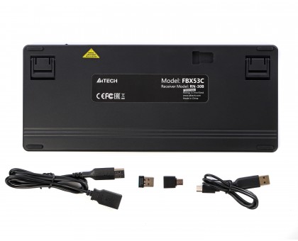 Клавіатура бездротовa A4Tech FBX53C (Black), Fstyler, ножничні перемикачі, Bluetooth / 2.4 ГГц, з акумулятором, чорна Клавіатура бездротовa A4Tech FBX53C (Black), Fstyler, ножничні перемикачі, Bluetooth / 2.4 ГГц, з акумулятором, чорна