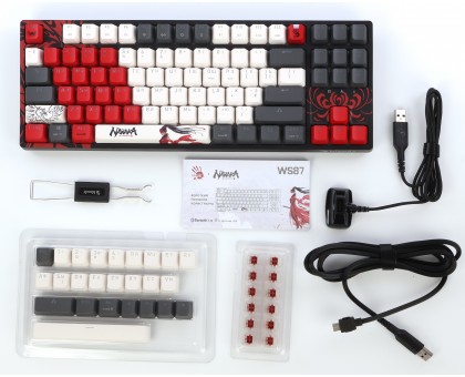 Механічна ігрова бездротова клавіатура Bloody WS87 (Naraka), USB, RGB підсвічування, BLMS Red Plus Switch Механічна ігрова бездротова клавіатура Bloody WS87 (Naraka), USB, RGB підсвічування, BLMS Red Plus Switch