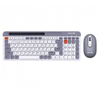 Комплект клавіатура+мишка Maxxter KMS-WCM-03G-UA бездротовий, ножичний механізм, білий з сірим
