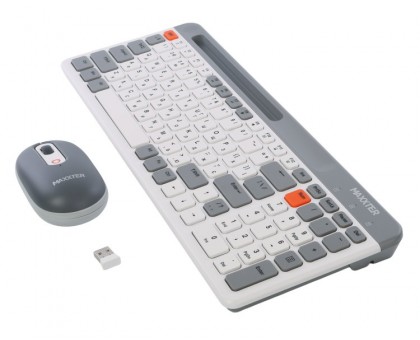 Комплект клавіатура+мишка Maxxter KMS-WCM-03G-UA бездротовий, ножичний механізм, білий з сірим Комплект клавіатура+мишка Maxxter KMS-WCM-03G-UA бездротовий, ножичний механізм, білий з сірим