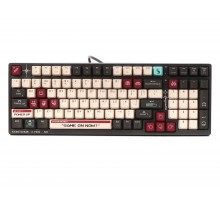 Механічна ігрова клавіатура A4Tech Bloody S98 (Pixels Red), USB, підсвічування, BLMS Red Plus Switch, сіро-біла