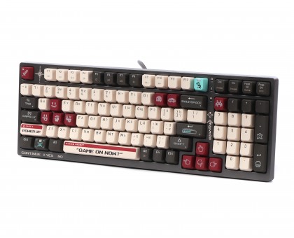 Механічна ігрова клавіатура A4Tech Bloody S98 (Pixels Red), USB, підсвічування, BLMS Red Plus Switch, сіро-біла