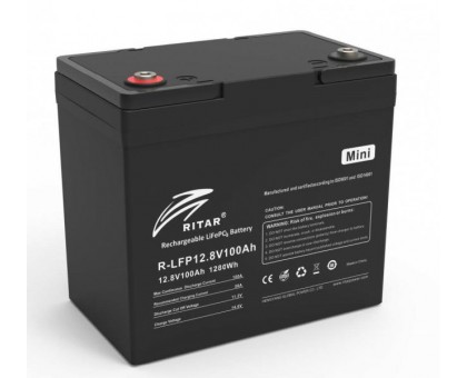 Акумуляторна електрична батарея літієва Ritar R-LFP12.8V100AH-MINI Акумуляторна електрична батарея літієва Ritar R-LFP12.8V100AH-MINI